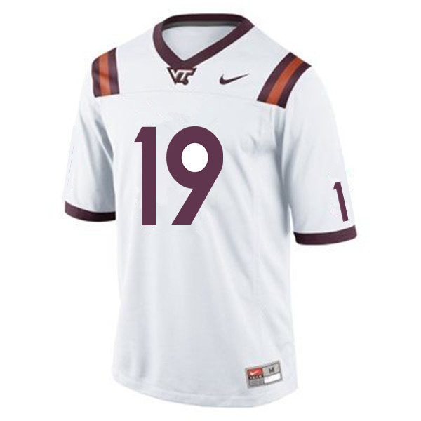 Men #19 J.R. Walker Virginia Tech Hokies College Football Jerseys Sale-White